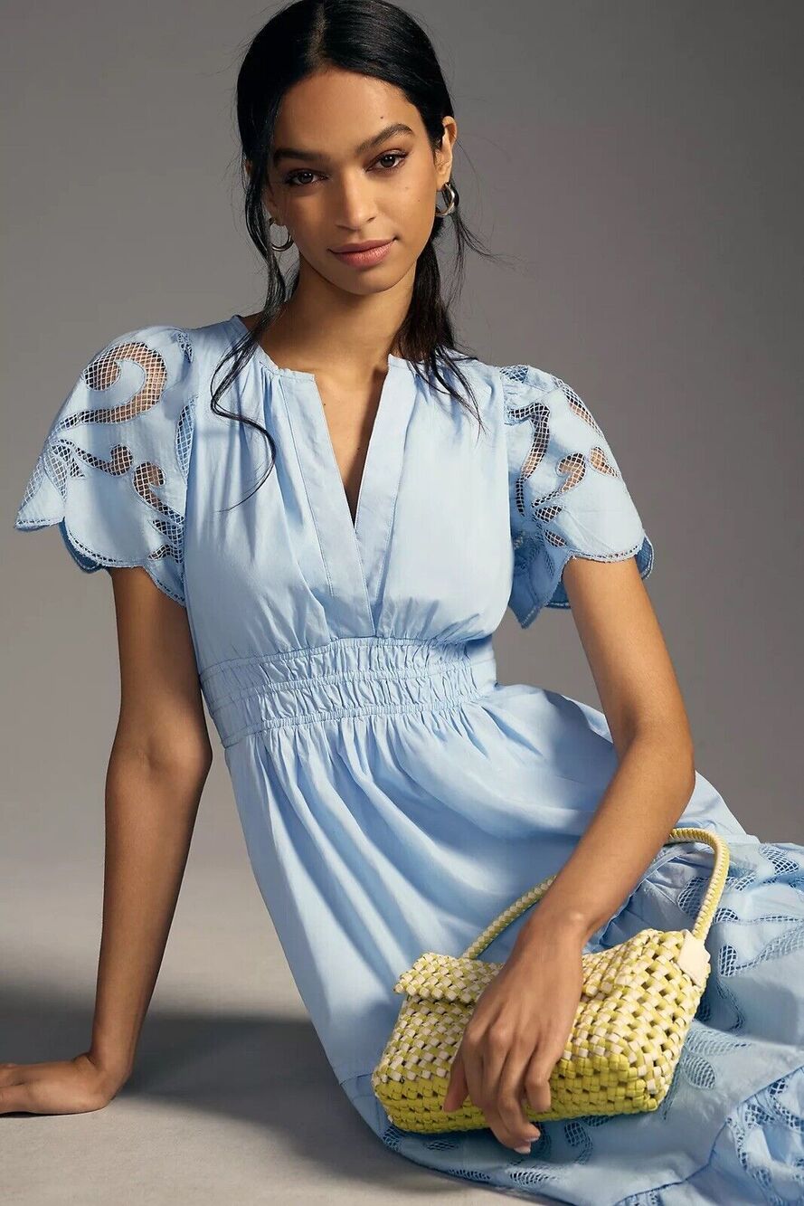 New Anthropologie The Somerset Maxi Dress: Cutwork Edition Size M - Picture 2 of 14